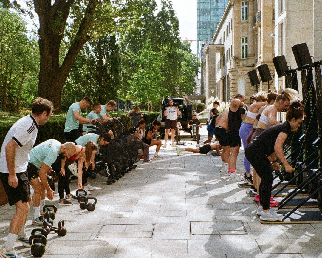 Outdoor class outside the Arc studio in Frankfurt